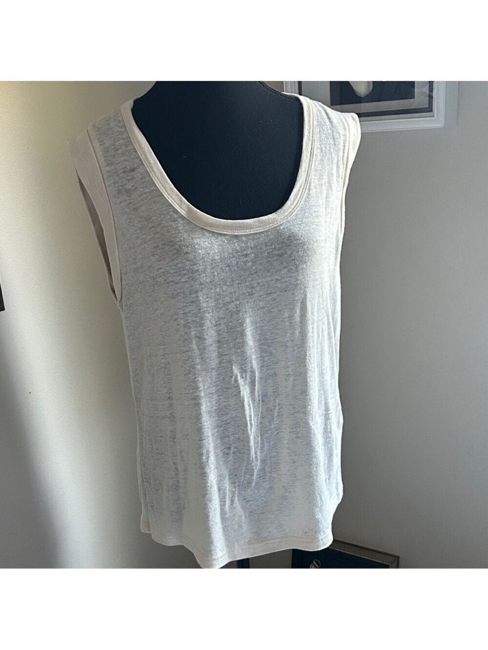 Banana Republic NWT linen Cream Slub Top